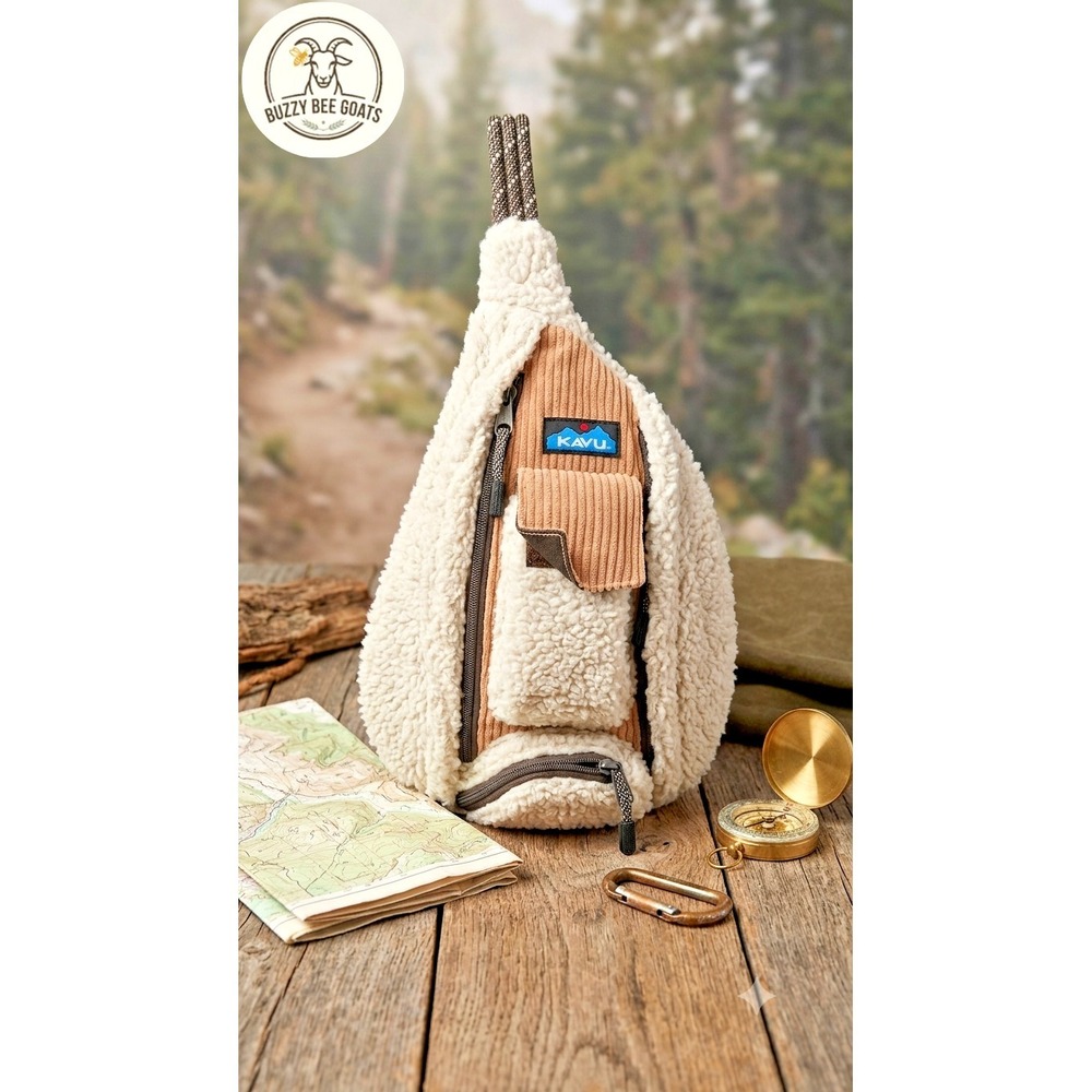 Fleece and Corduroy Crossbody Bag,KAVU Rope Bag